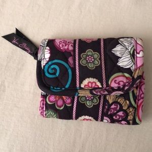 Vera Bradley Wallet Mod Floral Pink Brown Retired Tri Fold